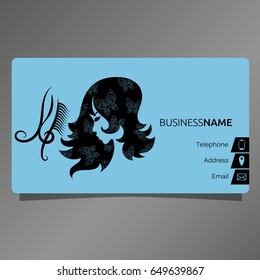 A business card for a beauty salon and barber shop concept