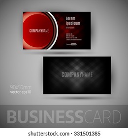 Business card with big button. Vector design elements.