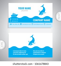 business card - Big whale - symbol sea - company presentations
