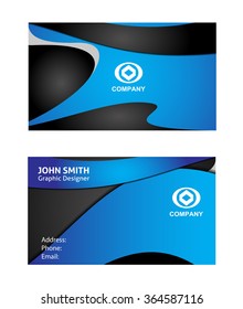 Business card black and blue
