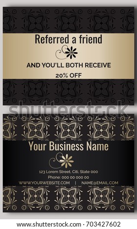 business card black gold discount coupon stock vector royalty free loyalty card template free