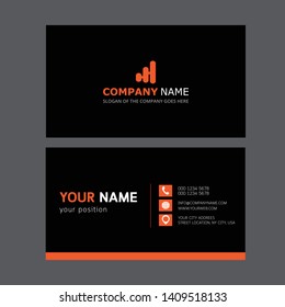 Business Card in Black and Orange Tone. Ready to Change Yours Profile.