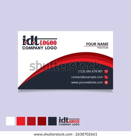 Business Card Black Red idt elegant template logo idt