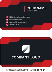 Business Card Black Vector Template


