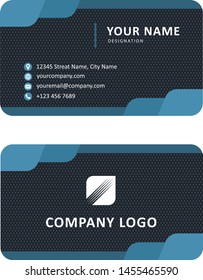 Business Card Black Vector Template
