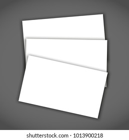 Business card blank with shadow mockup cover template.