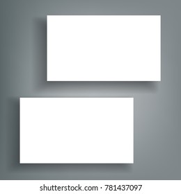 Business card blank with shadow mockup cover template.