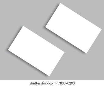 Business card blank with shadow mockup cover template.