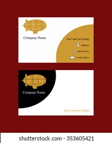 Business card with blimp logo design