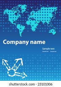 Business card in blue