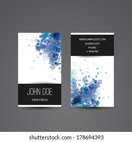 Business Card with Blue Abstract Pattern