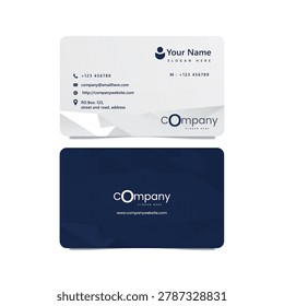 business card with blue background