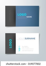 Business card blue and black element vector background on white space with space text sample
