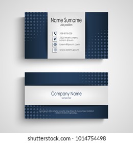 Business card with blue halfone effect template