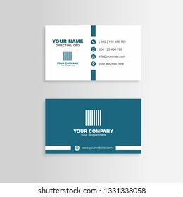business card blue minimalis