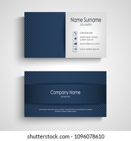 Business card with blue pattern design