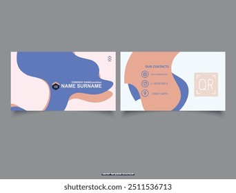 Business card. Blue purple combination abstract business card, eps 10