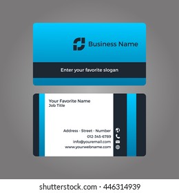 Business Card Blue Vector