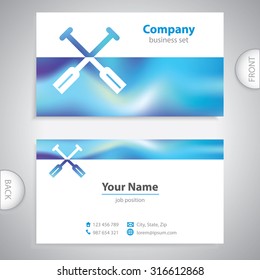 business card - boat paddles - nautical symbol - company presentations
