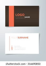 Business card brown and red pink vector element with red and white text sample label and white space