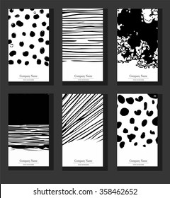 business card brush ink watercolor modern background invite poster grunge set of trendy posters with hand drawn background modern hipster style for invitation business contemporary design hand drawn e