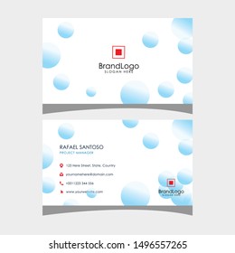business card bubble blue modern clear