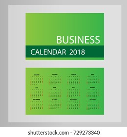 Business Card calendar 2018 vector