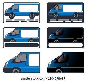 business card, car, minibus, minivan