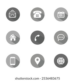 Tarjeta de visita Circular Shadow Vector Icon Set