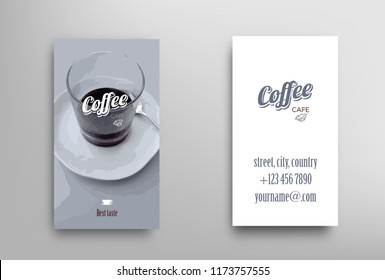 business card coffee template vector illustration