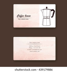 Business card coffee template. Vector illustration
