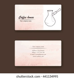 Business card coffee template. Vector illustration
