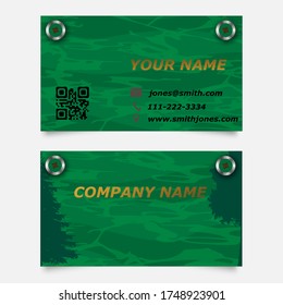 Business card with collor green effect vector