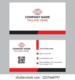 Business card. color Black, White and Rad