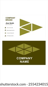 business card, company business card, minimalist with logo or brand flat design