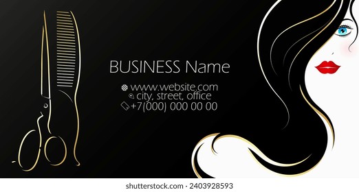 Business card concept for beauty and hair salon