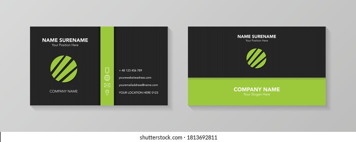 Business card concept with creative icons. Vector