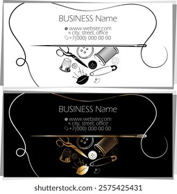 Business card concept for cutting and sewing