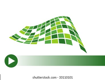 Business card concept in green; clip-art