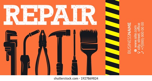 Business card concept for handyman repair and service