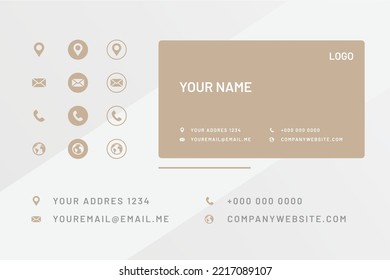 Business Card Contact Information Icons Set, Collection of Simple Glyphs and Flat Icons