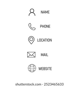 Business Card Contact Information Icons royalty-free images