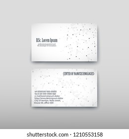 Business card containing contact information making it easier to find clients for promoting goods and services in the financial market. Vector illustration