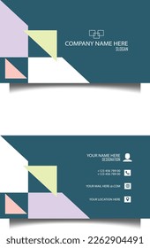 A business card containing neutral and pastel color palette along with abstract shape, can be used in both academia and corporate field.    