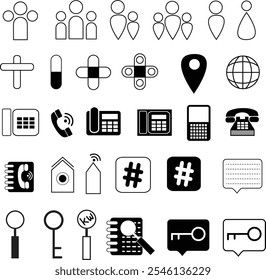 Business card and corporate icons and symbol set