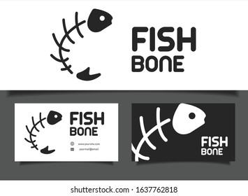 business card creative design template Corporate Identity logo, fish bone vector