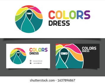 business card creative design template Corporate Identity logo. colors dress vector