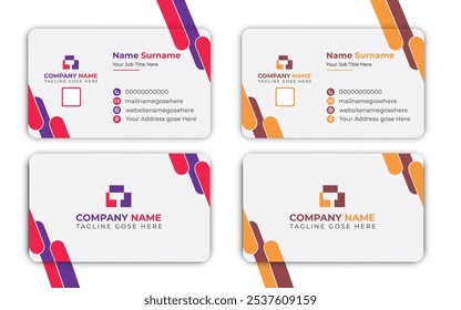 Business card Creative style layout clean visiting card,