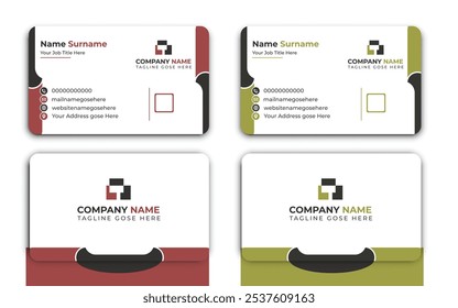Business card Creative style layout clean visiting card,
