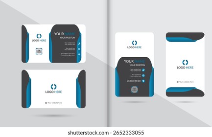 Business card and credit card template with modern vector design elements	